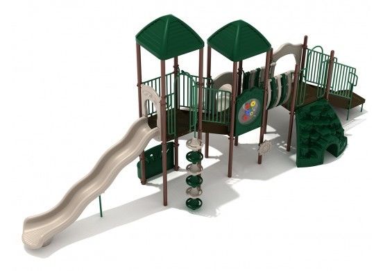 OEM Außen-Spielplatz Ausrüstung Grüner Baum Spielhaus mit Rutsche