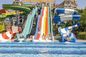OEM Hinterhof Glasfaser große Wasserrutschen für Kinder im Freien Spielplatz
