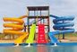 Farbiger Wasserpark aus Glasfaser, Wasserrutsche, Außenwasserspiele, Pool für Kinder