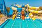 ODM Kindervergnügungspark Schwimmbad Ausrüstung Glasfaserspielzeug Wasserrutschen