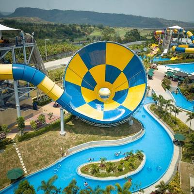 Ein guter Preis. Outdoor Fiberglass Water Park Slide with 6-8mm Thickness and 10 Years Service Life in Customized Size Online