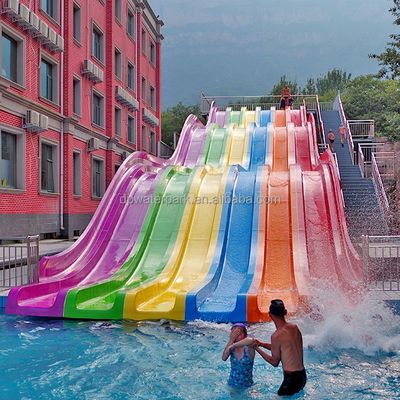 Ein guter Preis. Commercial Fiberglass Rainbow Racing Slide with 10m Height 43m Length and 8-10mm Thickness for Water Parks Online