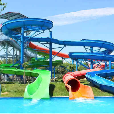 Ein guter Preis. Wasserpark Doppel-Geschlossene Spiral-Kombirutsche Fiberglas für Aquaparks Schwimmbäder Erwachsene Kinder Online