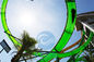 Transparente Torsions-Wasserrutsche freien Falls des Aqualoop-Wasserrutsche-16m grüne erwachsene
