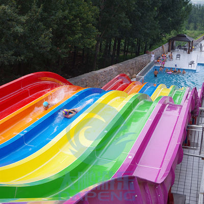 6 laufende Wasserrutsche Weg-Fiberglas-Mat Racer Water Slide Rainbows 10m-Höhe