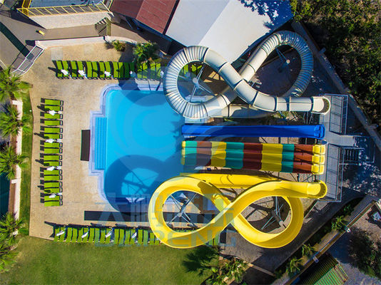 Ein guter Preis. Swimmingpool-Wasserrutsche des Hotel-6m stellten statisch geprüftes Fiberglas kundengebundene Farbe ein Online