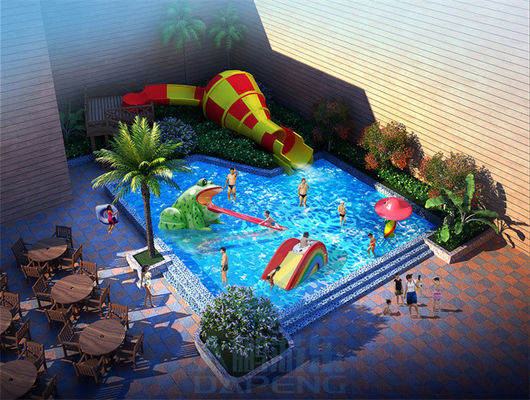 Anti- UV-Aqua Park Playground Spray Park-Fiberglas-Familien-Wasserrutsche