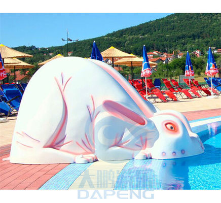 Kaninchen formte Mini Pool Slide Fiberglass Aqua-Park-Wasserrutsche für Kleinkinder