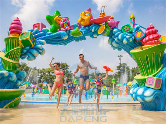 Anlagen und Blumen-Reihen-Fiberglas-Wasser-Park-Spritzen-Auflage für Kinder
