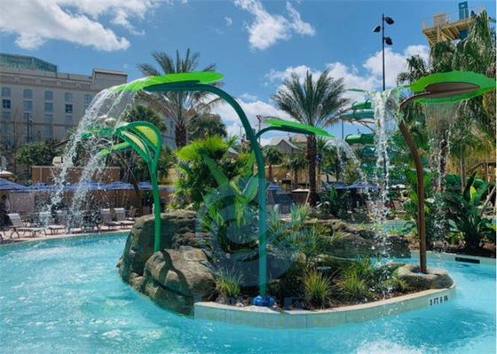 Qualität Zweig Trapa-Blatt-Wasserfall-Swimmingpool-Brunnen SS 304 für Spritzen-Park Fabrik