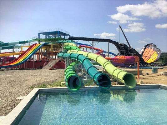 Ein guter Preis. Aqua Park Triple Twist Water-Dia-Fiberglas im Freien kundengebundene Farbe 10m Online