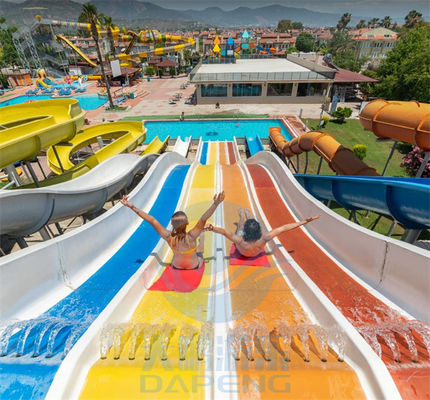 Höhe der Fiberglas-Mat Racer Water Slide Cluster-Regenbogen-Wasserrutsche-6m