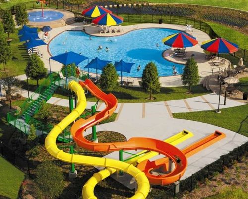 Schwimmbad im Freien Wasserpark Rutsche Glasfaser Kinder Spiele Ausrüstung Glasfaser Rutschen Set