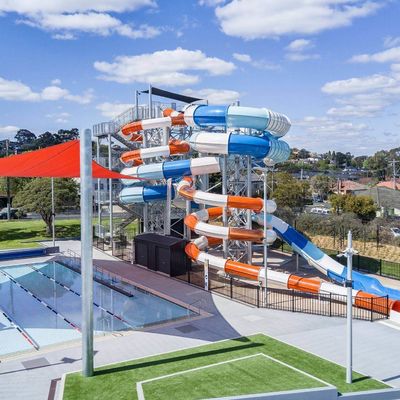 Wasserpark Ride Großes Spiel und Rutschen Glasfaserrohr Schwimmbad Zubehör Schwimmbad Für Kinder