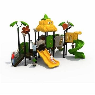 OEM Outdoor-Spielplatz Großes Plastikbaum-Spielhaus mit Spiral-Rutschen-Set