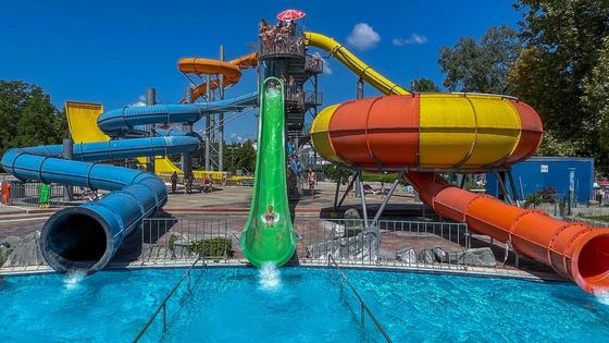 OEM Außen-Wasserpark Glasfaser-Wasserrutsche Für Kinder 1 Person