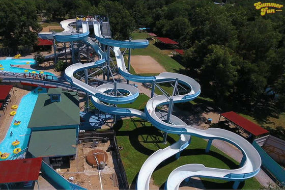 OEM Outdoor Aqua Theme Adventure Park Wasserrutsche Große 12mm Fiberglasdicke