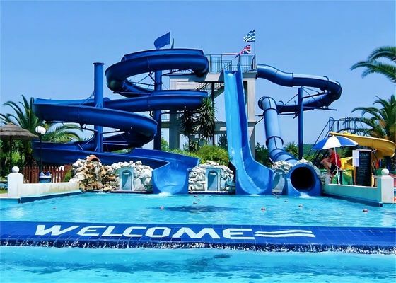 OEM Wasserpark Ausrüstung Schwimmbad Fahrten Heiß getaucht Galvanisierte Stahlglasfaser Rutsche