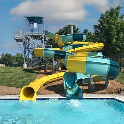 8m Breite Wasserpark-Rutsche Handel Handels-Glasfaser-Rutschen für private Pools
