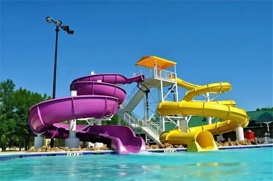 OEM Outdoor Kinder-Spielpark Vergnügungsbecken Guangzhou Glasfaser-Wasserrutsche für Kinder