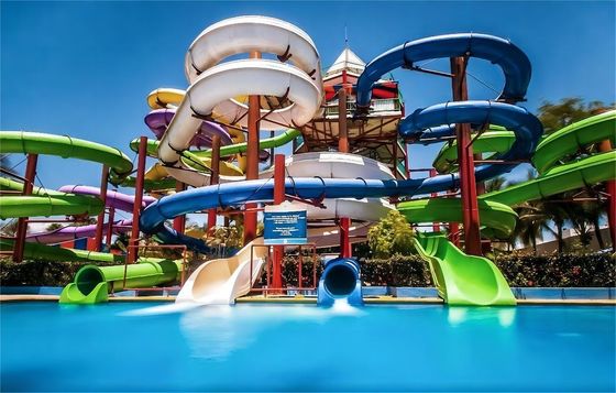 Kinder Glasfaser-Wasserpark Rutschen im Freien Wasserspiel Karnevalsfahrten