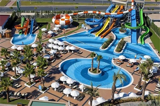 Wasserpark Vergnügen Sommersport Fahrgeschäfte Schwimmbad Glasfaser Rutsche