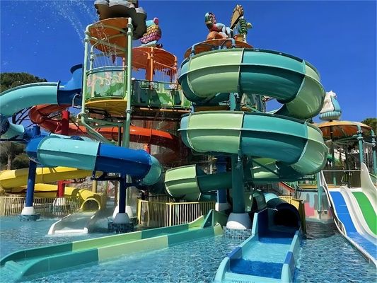 Ein guter Preis. OEM-Wasservergnügungspark Ausrüstung Farbiges Glasfaser-Slide Set Online