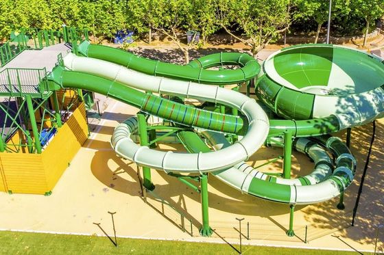 Wasserpark Spielplatz Spiele Reiten Wasservergnügen Glasfaser-Rutschen-Set