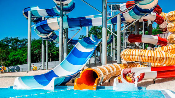 Gewerblicher Wasserpark Schwimmbad Design Regenbogen Glasfaser-Slide-Set