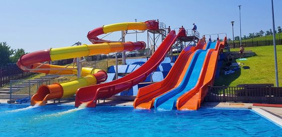 Wasserspielpark Glasfaser-Wasserrutsche für überirdischen Schwimmbad