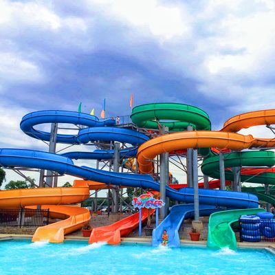 Außen-Schwimmbad Wasserspiele Fahrgeschäfte Versorgung Glasfaser-Rutschen-Set