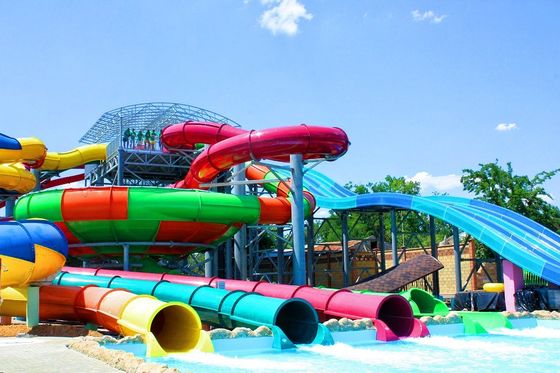 Kinder Freizeitpark Kinder Wasserspielplatz Spiel Glasfaserslide-Gruppe