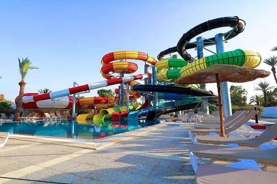 OEM-Wasserpark-Spielgeräte aus Glasfaser Wasserrutsche für Schwimmbad