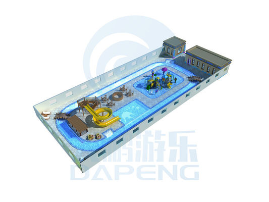 Außen-Wasserpark-Design-Ausrüstung Kinder Glasfaser-Wasserrutsche Set mit Schwimmbad