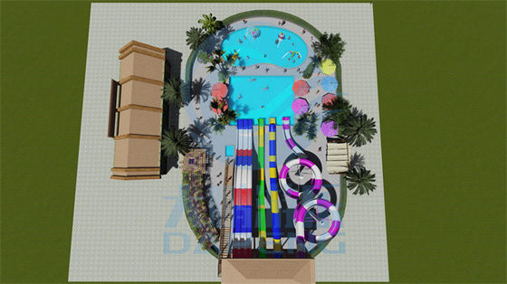 Wasserpark-Spielgeräte mit Wasserrutsche aus Glasfaser für Kinder