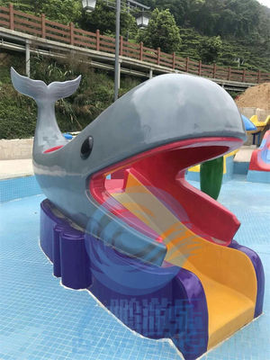 Kinder Aquaspiel Wasserplatz mit Schwimmbad Fahrten Wal Glasfaser Wasserrutsche