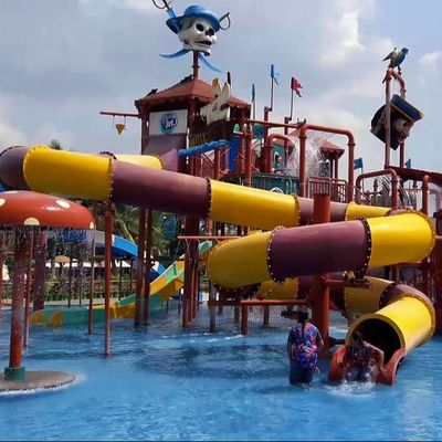 Wasservergnügungspark Fahrt Party Ausrüstung Kommerzielle Glasfaser Wasserrutsche