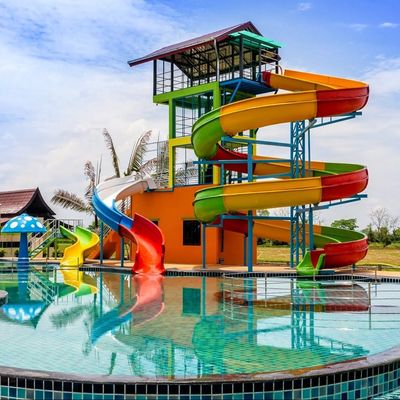 Wasserpark Außenplatz Schwimmbad Glasfaser Rutsche für Kinder