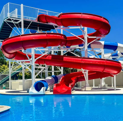 Erwachsene Schwimmbad Wasserthemenpark Fahrer, Glasfaser Pool Rutschen Combo für Resort, Hotel und Wasserpark