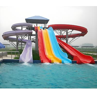 Fiberglas Wasserrutsche für Freibad-Wasserpark-Ausrüstung, Spirale, offen, geschlossen, Rutsche für Kinder und Erwachsene