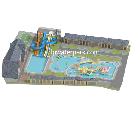 Ein guter Preis. Hotel Aqua Park Design Fiberglass Water Play Equipment  Customized Resort Water Park Slides With Kids Play House Online