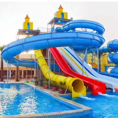Ein guter Preis. Customized Fiberglass Water Slide Combination 8-10mm Thick For Commercial Water Park Swimming Pool One Year Warranty Online