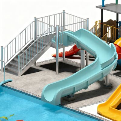 1.4m offene Glasfaser-Pool-Rutsche Erwachsene Kinder-Wasser-Spiel-Ausrüstung für kommerzielle Wasserparks zum Verkauf