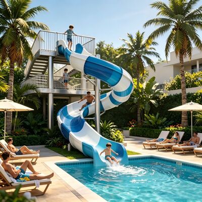 Qualität Premium Qualität Spirale offene Glasfaser Schwimmbad Wasserrutsche für Resort und Aquapark Projekt Fabrik