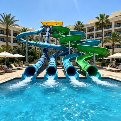 Spirale Wasserrutsche Kombination für professionelles Outdoor-Aquapark-Projekt