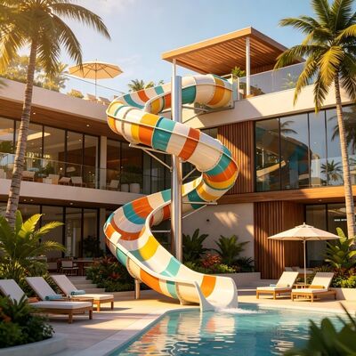 Ein guter Preis. Luxus-Spirale offene geschlossene Glasfaser-Wasserrutsche für kommerzielles Schwimmbad und Hotel Resort Park Online