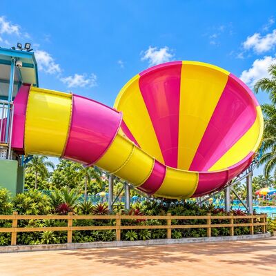 Most Popular Tornado Funnel Water Slide Fiberglass Rainbow Color Water Ride For Water Parks Design