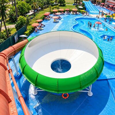 Qualität Space Bowl Wasserrutsche Glasfaser benutzerdefinierte Farbe für Erwachsene Schwimmbad Wasserparks Fabrik