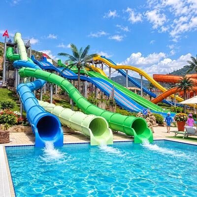 Ein guter Preis. Geschlossene Spiral Wasserrutsche Fiberglas Gekrümmte Rutsche Individuelle Farbe Attraktion für kommerzielle Erwachsenen-Wasserparks Online