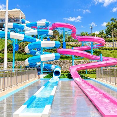 Double Spiral Water Slide Combination Fiberglass Of Water Amusement Equipment With CE
